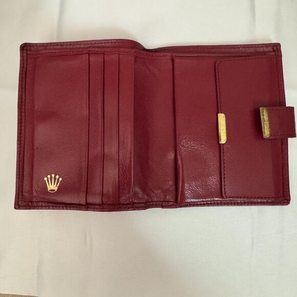 ROLEX Vintage Leather Bifold Wallet snap closure - Authentic - Picture 1 of 8